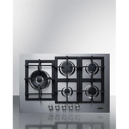Summit Appliance 30 in. Stainless Steel Wide 5 Burner Gas Cooktop, Stainless Steel SU460101